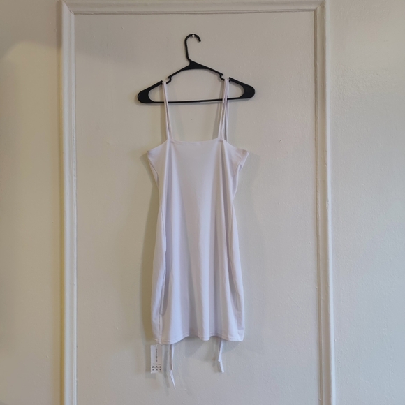 White Ruched Bodycon Mini Dress - Picture 4 of 6